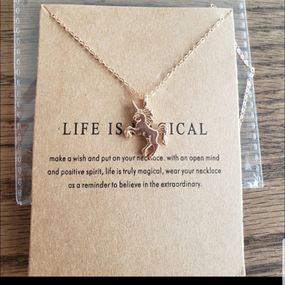 Life is magical unicorn necklace